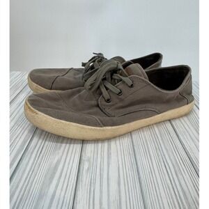 TOMS Men's Tennis Shoes Gray Lace Up Canvas Casual Comfort Size 10
